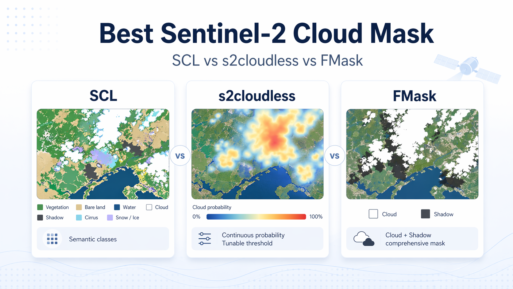 Best Sentinel-2 Cloud Mask: SCL vs s2cloudless vs FMask vs Cloud Score+