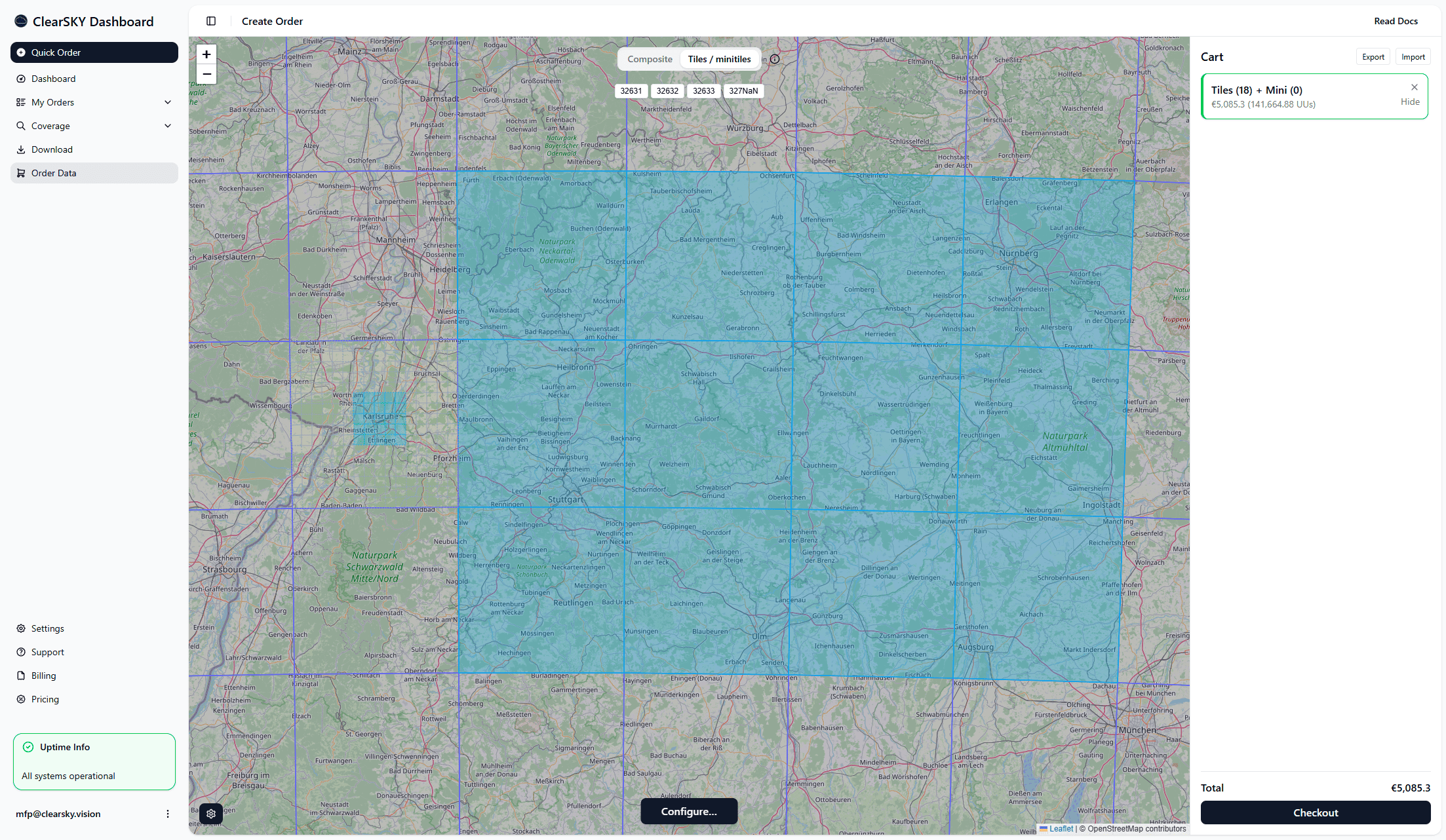 ClearSKY Dashboard — preview exact pricing in the order flow